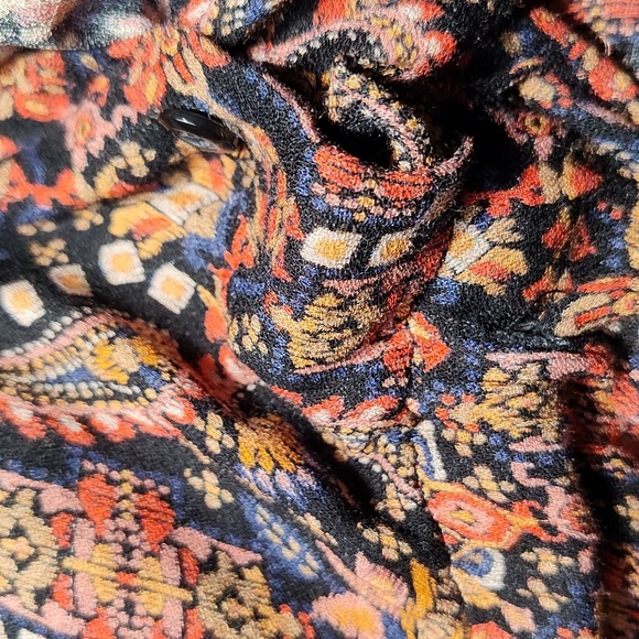 Johnny Was Black/ Burnt Orange  Jumpsuit With Tie EUC Size M - Picture 6 of 6